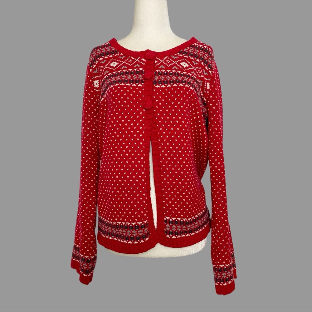 🖤 M 🖤 Fair Isle Cardigan Granny Grannie Geometric Yarn Knit Buttons